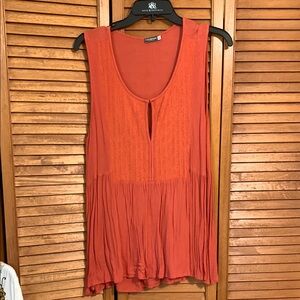 Earthbound Orange Sleeveless tunic Top